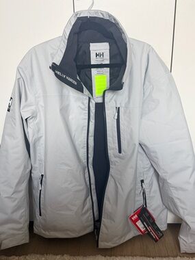 Helly Hansen Waterproof Jacket Gray Full Zip Performance Jacket NWT